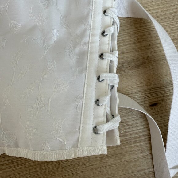 Vintage CAMP White Boned Corset Bustier Top Cosplay - Picture 7 of 12
